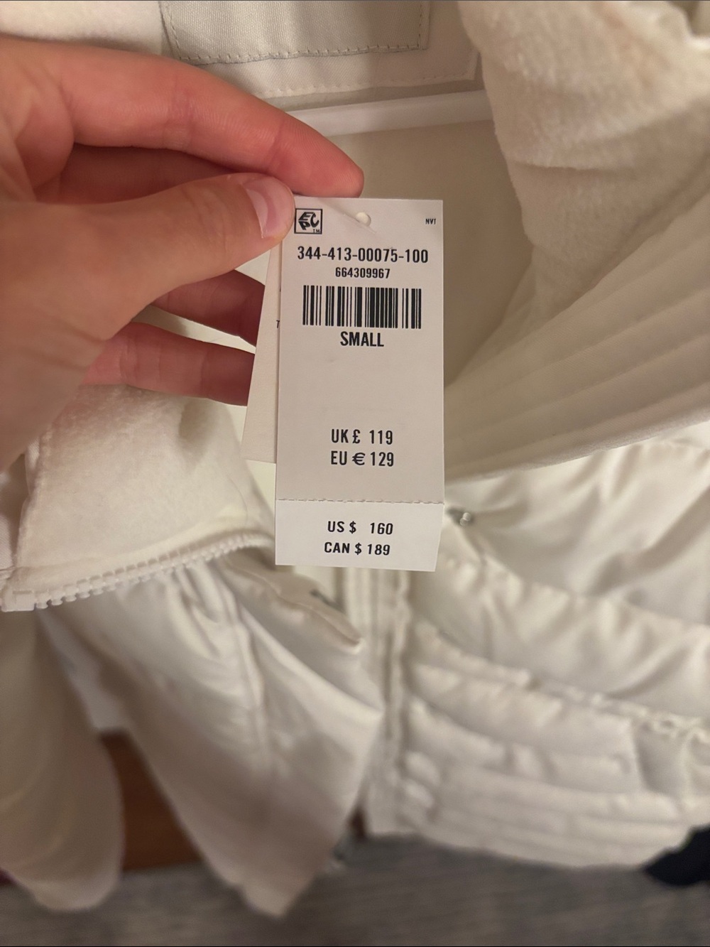 Hollister Women's Cream-White Quilted Puffer Coat - Picture 2 of 2